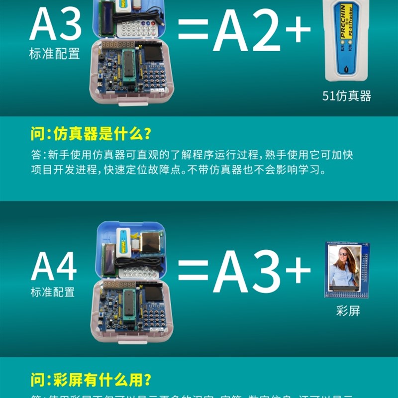 普中科技51单片机开发板STC89C52学习板MCU实验板diy套件 C51设计 - 图1