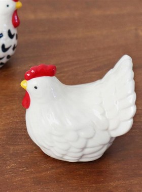 创意陶瓷鸡摆件吉祥物家居客厅酒柜装饰高档工艺摆设乔迁新居礼品