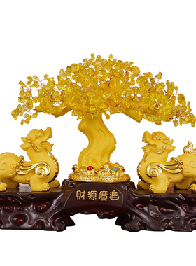 貔貅招财水晶发财树摆件客厅电视柜装饰店铺收银柜台摇钱树开业礼