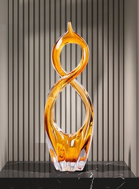 玄关琉璃水晶高端摆件创意艺术高级感小众高档轻奢装饰品乔迁水滴