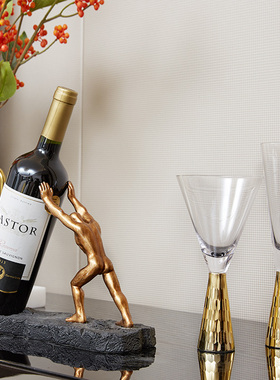 红酒架摆件酒柜创意现代简约客A厅玄关电视柜个性欧式工艺软装饰