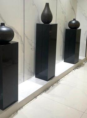 大理石底座玄关落地装饰摆件客厅轻奢花架电视柜旁雕塑展示台摆台