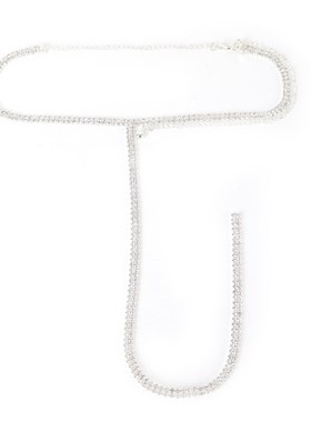 欧美颈链配饰 简约高级风性t感时尚百搭长款T形水晶项链女 Choker