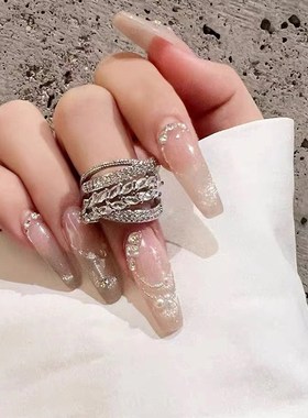 锆石气质简约百搭复古个性韩版韩式轻奢高N级感可调节戒指开口戒