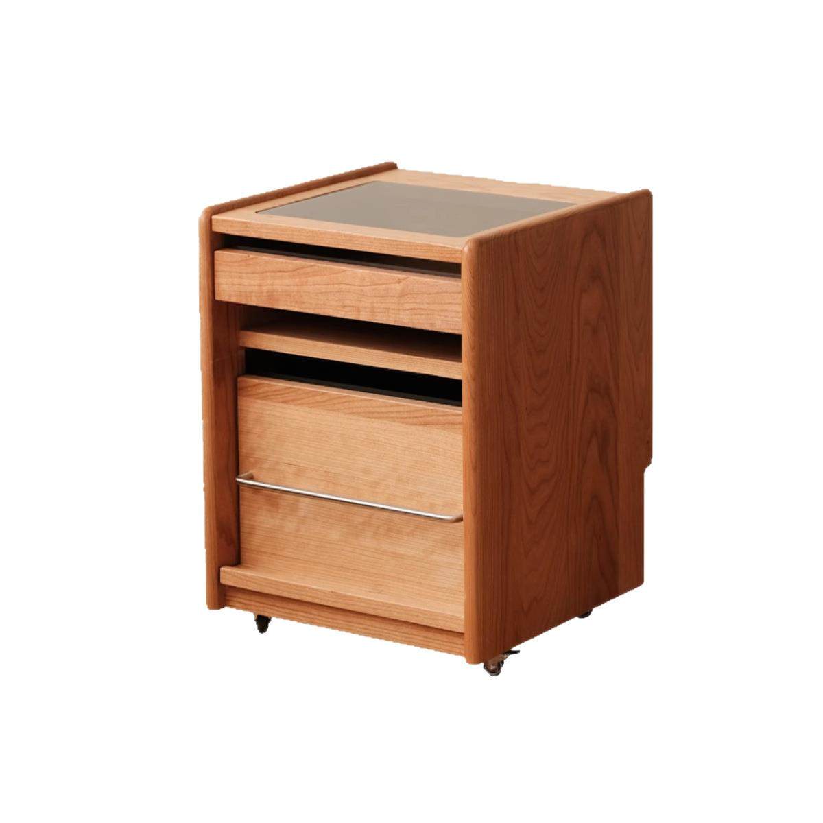 极窄床头柜小型日式樱桃木家具可移动收纳柜实木储物柜子现代简约,淘宝优惠券,粉丝福利购,淘宝优惠卷