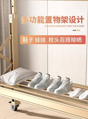 户外晒衣架家用阳台晾衣杆挂衣架晒新品加厚铝合金落地晾衣架折叠