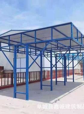 钢筋加工棚单立柱钢筋防护操作棚工地标准化组装安全通道钢筋棚