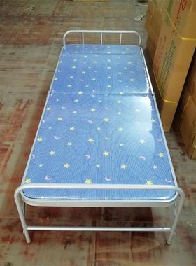 折叠木板床直销单人午睡木板床竹床金属简易陪护床午休双折床