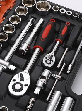 汽修工具套装套筒扳手棘轮汽车维修组合修车工具箱多功能小飞组套