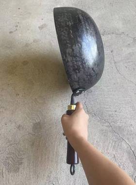 章丘手工锻打婴儿辅食小奶锅家用小尺寸炒锅小铁锅无涂层不粘铁锅