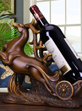 创意小鹿红酒架摆件现代酒柜v装饰品电视柜博物架摆设乔迁新居礼