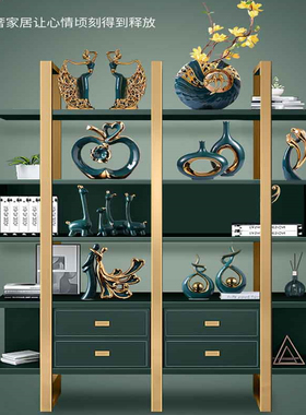 陶瓷花瓶客厅软装饰工艺品摆件轻奢高H档家居电视酒柜办公室高级