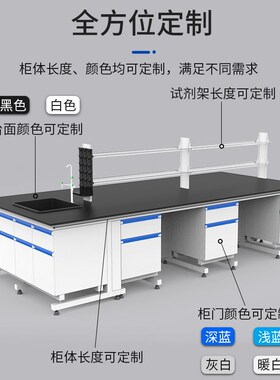 佛山实验台实验室工作台钢木边台全钢中央台化验室试验桌操作台