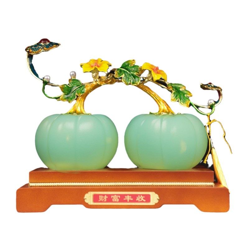 中式财富丰收南瓜摆件合金珐琅工艺高档酒柜博古架装饰品南瓜摆件,淘宝优惠券,粉丝福利购,淘宝优惠卷