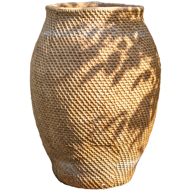 掬涵 特大水泥花盆仿草编套盆创意绿植盆器植物装饰花器花园庭院 - 图0