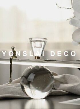 现代小众设计感水晶摆件轻奢高级感样板间玄关客厅桌面艺术装饰品