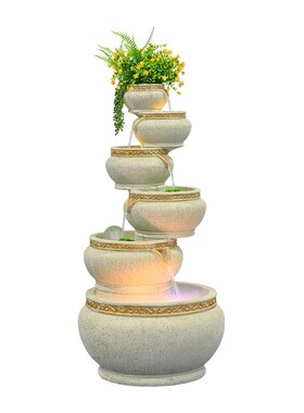 欧式喷泉家居客厅落地装饰大型招财流水循环水摆件办公室开业礼品