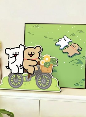 线条小狗儿童房布置装饰品卧室房间客厅挂画电视柜玄关装饰画摆件