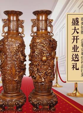 花瓶摆件一对大号落地大型中式办公室酒店大堂玄关别墅电视柜装饰