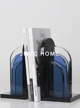 意式极简轻奢家居书档软装饰品样板间办公室书房书立书靠摆件水晶