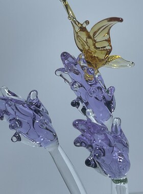琉璃手工烧琉璃非玻璃大师工艺非遗摆件礼品生日送人薰衣草鸢尾花