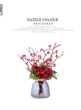 仿真花摆设红色花艺客厅摆件轻奢样板房酒店大堂售楼处新年装饰品