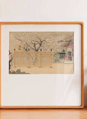 日式和风浮世绘装饰画德力富吉郎客厅沙发餐厅背景墙实木装饰挂画