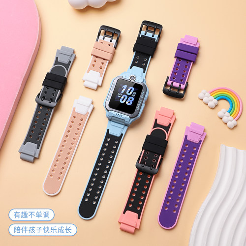 适用于小天才儿童手表Z6A/Z6S/Z6Pro表带透气液态硅胶腕带智能手表配件专用保护壳少年版男女款运动替换带 - 图0