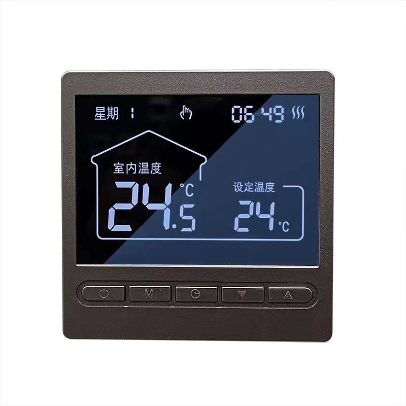 新款大屏中央空调风机盘管温控器水冷三风速自动控温面板直流无刷 - 图1