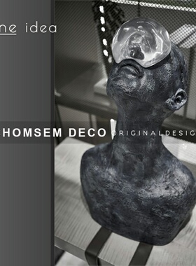 蓝色觉醒者人物雕塑现代客厅电视柜玄关轻奢软装V样板间树脂摆件