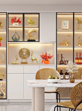 现代高档酒柜软装饰品摆件轻奢客厅家居餐边电视柜展示柜玄关摆设