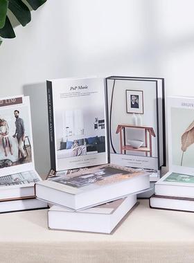 简约现代假书摆件装饰品轻奢书盒子拍照样板间书柜道具覆古彷真书