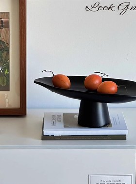 意式简约餐桌高脚果盘摆件软装售楼处家居客厅茶Z几收纳托盘