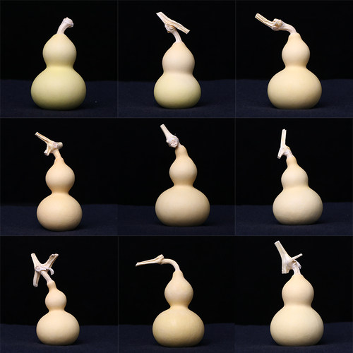 葫芦把件摆件挂件文玩白皮葫芦手把件手捻精品天然把玩手玩底座色 - 图3