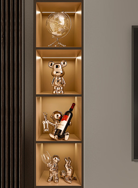 轻奢风酒柜装饰品摆件家居红酒架高档陶瓷创意客厅T电视柜桌面摆