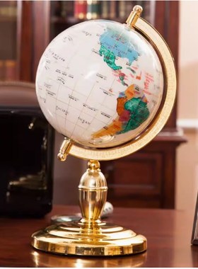宝石地球仪办公室桌面摆件工艺品家具客M厅书房装饰品家具摆件