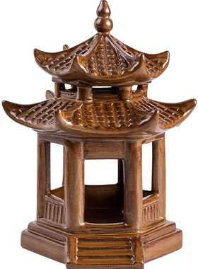 陶瓷假山亭子园艺花盆造景鱼缸装饰品微景观枯山水沙盘工艺品摆设