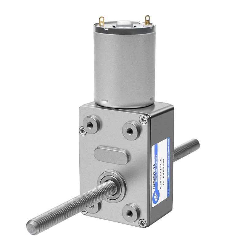 JGY370双出轴螺纹螺杆马达带自锁轮涡轮蜗杆6V12V2V4V直流减速电 - 图3