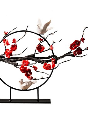 家居客厅电视柜装饰室内工艺品创意简约现代博物古架梅花小摆设件