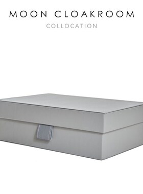 慕空间样板房间收纳箱储物盒装饰品衣帽间灰色收纳皮质盒摆件