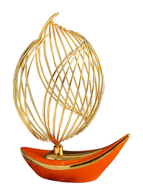 轻奢一帆风顺帆船摆件家居客厅玄关电视柜酒柜寓意好的装饰品