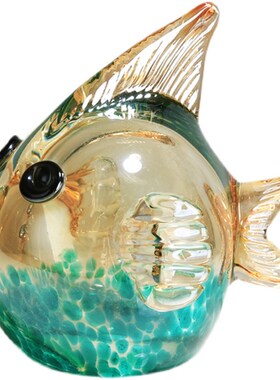 轻奢简约水晶琉璃鱼摆件客厅电视柜卧室玄关样板房玻璃装饰品摆设