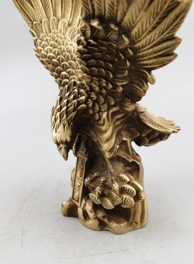 铜摆大老鹰大鹏展翅纯铜老鹰摆件办公桌装饰工艺大展宏图鹏程万里