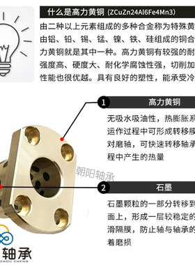 LMH双切边椭圆法兰石墨铜套直线轴承圆柱光轴衬导套滑动加长MFNS