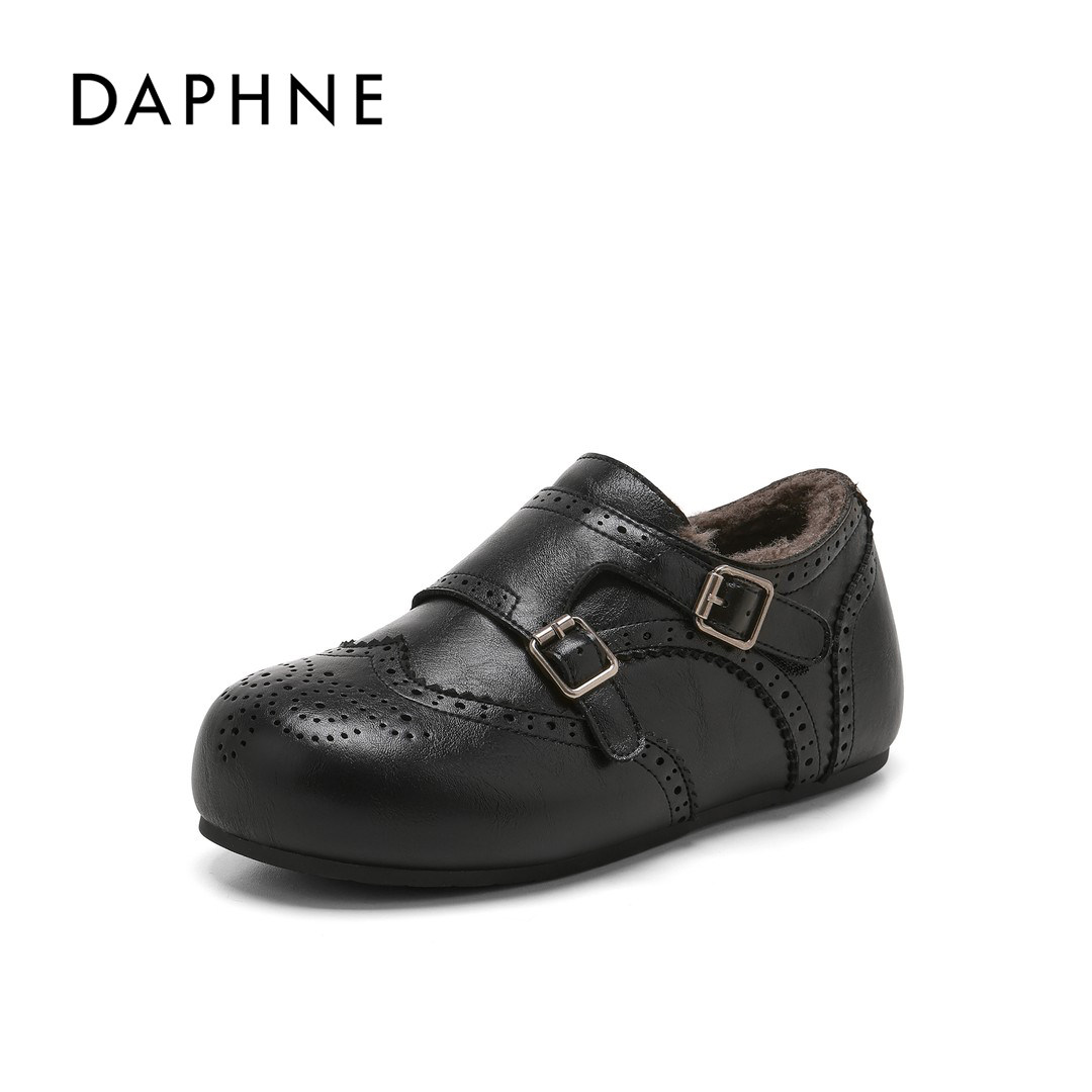 达芙妮加绒保暖勃肯鞋女2025新款冬季英伦复古风德比布洛克毛毛鞋,淘宝优惠券,粉丝福利购,淘宝优惠卷