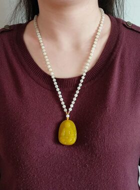 黄龙玉2024泰岁属牛吉祥佩戴物礼品男女属牛本命佛虚空藏菩萨吊坠