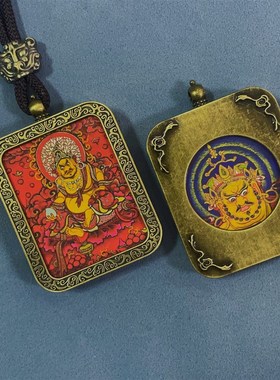 唐卡 双面唐卡吊坠厂家十二生肖八大H守护神景区佛系纪念品代发
