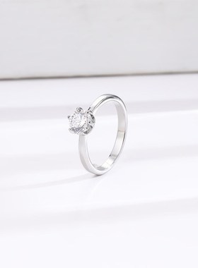 法式超闪大锆石钛钢戒指女小众设计高级感L轻奢时尚百搭网红潮配