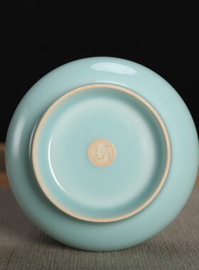 青瓷花瓶黄长伟手工弟窑粉青花器摆件陶瓷茶具居家插花器大号中式