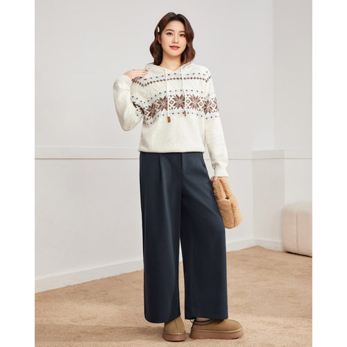 IEF/爱依服【大码女装】2025秋冬新款日常百搭通勤气质休闲直筒裤 - 图0